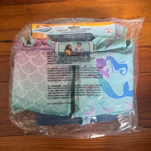 New SwimWays Child Swim Vest Mermaid Ages 2-4 YEARS - Picture 2 of 2
